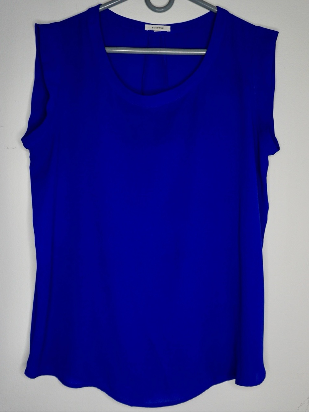 Pleione Royal Blue Sleeveless Blouse Top Size Large